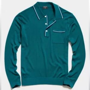 Todd Snyder 100% Merino Wool  Tipped Polo Sweater Large NWT